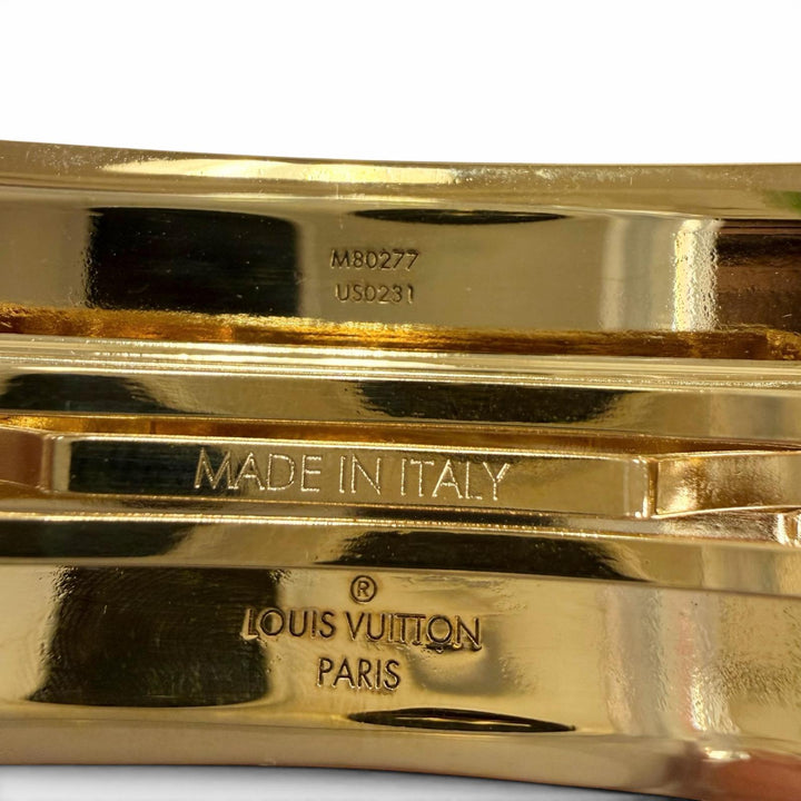 Excellent LOUIS VUITTON Valletta Nanogram Barrette gold Women M80277