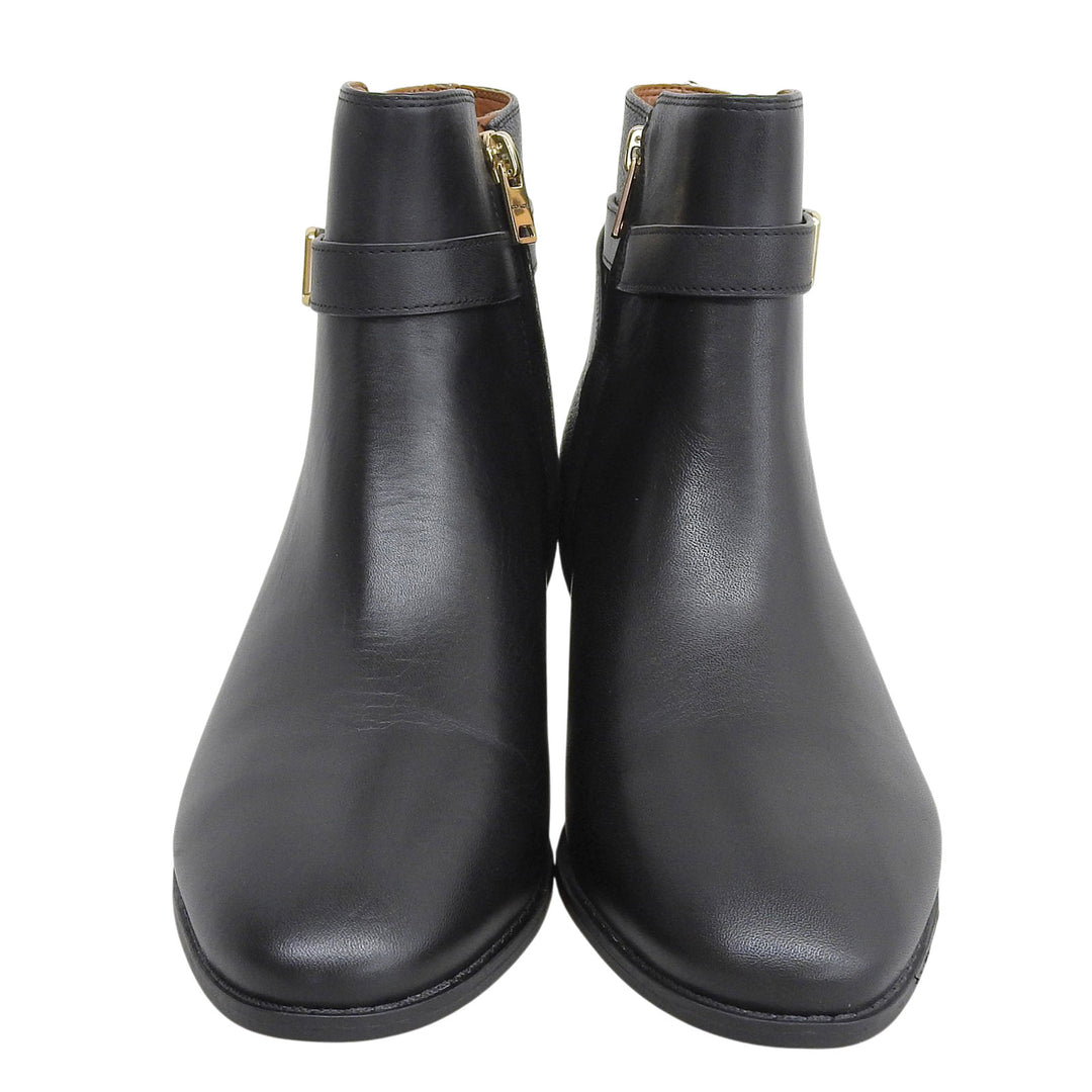 Pristine COACH Booties DEAN LTR-SIG BOOTIE black leather Women 24.5 CC627