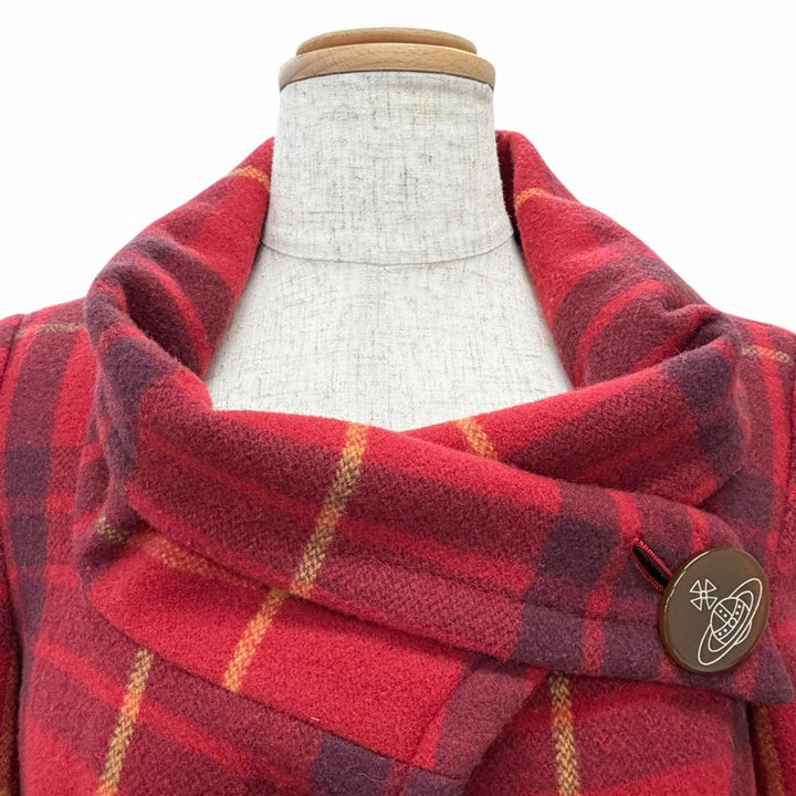 Great Vivienne Westwood Red Label Orb Button Check Pattern Witch Coat 2