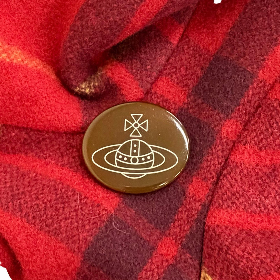Great Vivienne Westwood Red Label Orb Button Check Pattern Witch Coat 2