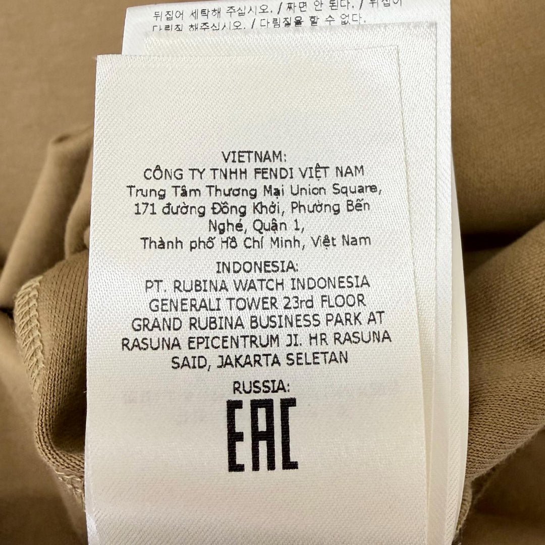 Excellent FENDI Short sleeve T-shirt Chest pocket, crew neck beige