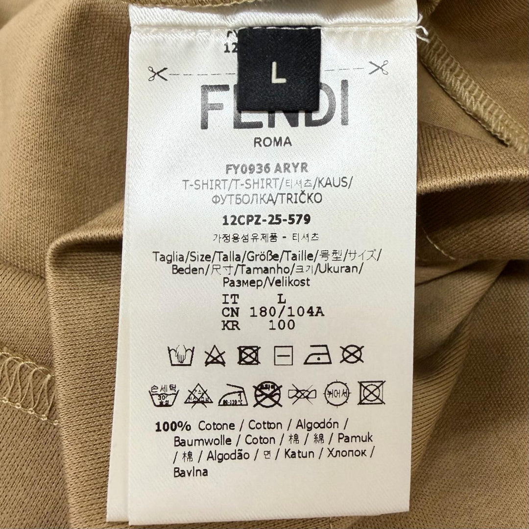Excellent FENDI Short sleeve T-shirt Chest pocket, crew neck beige