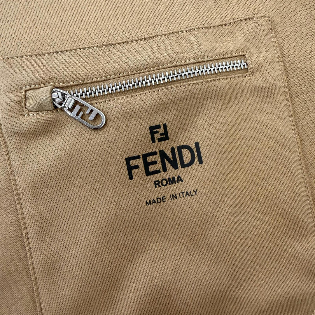 Excellent FENDI Short sleeve T-shirt Chest pocket, crew neck beige