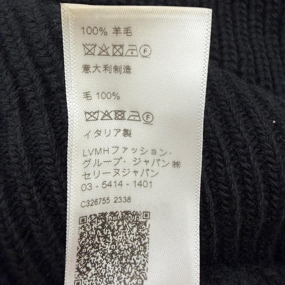 Great CELINE knit Logo Embroidery Oversized black wool Women S 2A19R423P