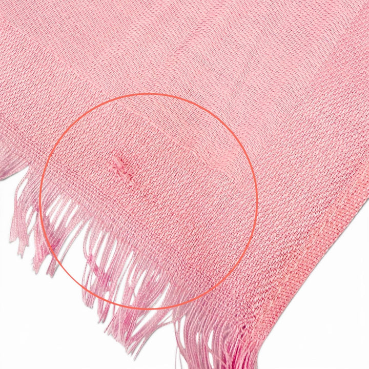 Excellent HERMES shawl Logo design, mini fringe, cashmere, silk, stole, pink