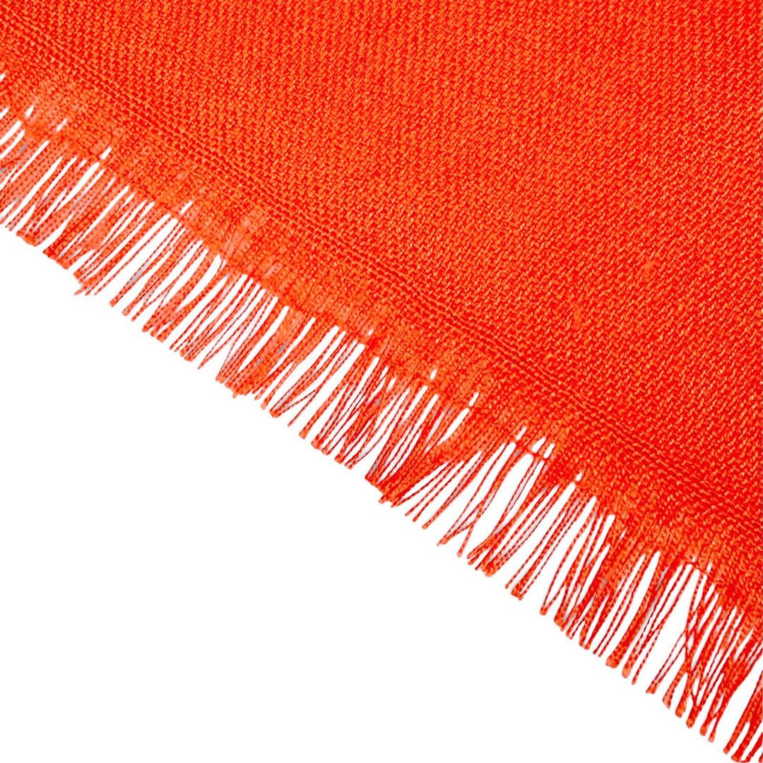 Excellent HERMES shawl Logo design mini fringe cashmere silk stole Red series