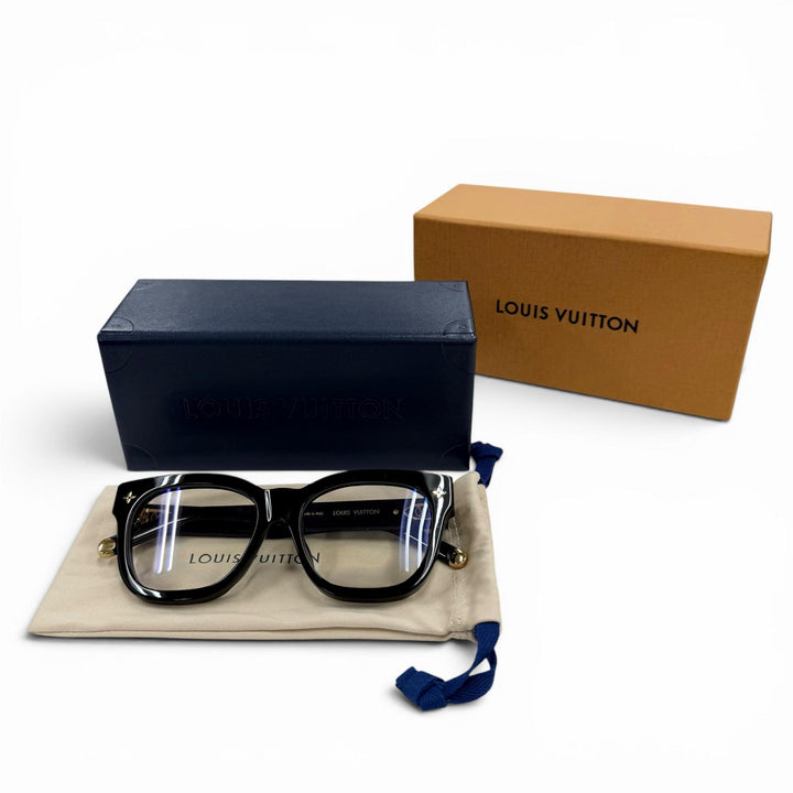 Great LOUIS VUITTON Glasses Optical My Monogram Square black Women Z1633E