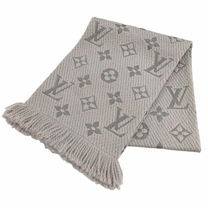 Great LOUIS VUITTON Scarf Escalp Logo Mania fringe wool Women M74742