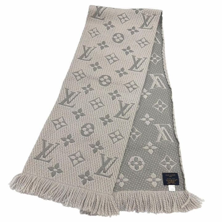 Great LOUIS VUITTON Scarf Escalp Logo Mania fringe wool Women M74742