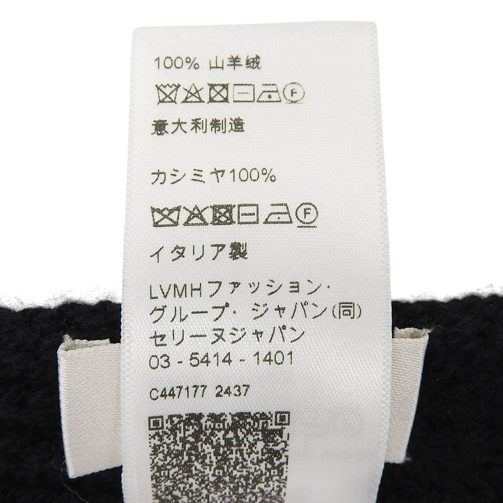 Excellent CELINE Scarf Trionfu Patch black cashmere Women 2AZ0A384D