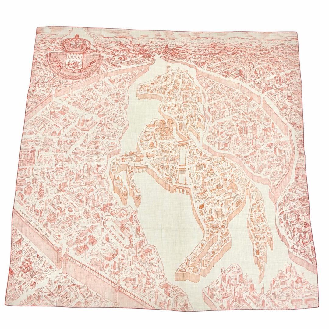 Pristine HERMES scarf Nouvelle Cité Cavallière Caregean cashmere Women
