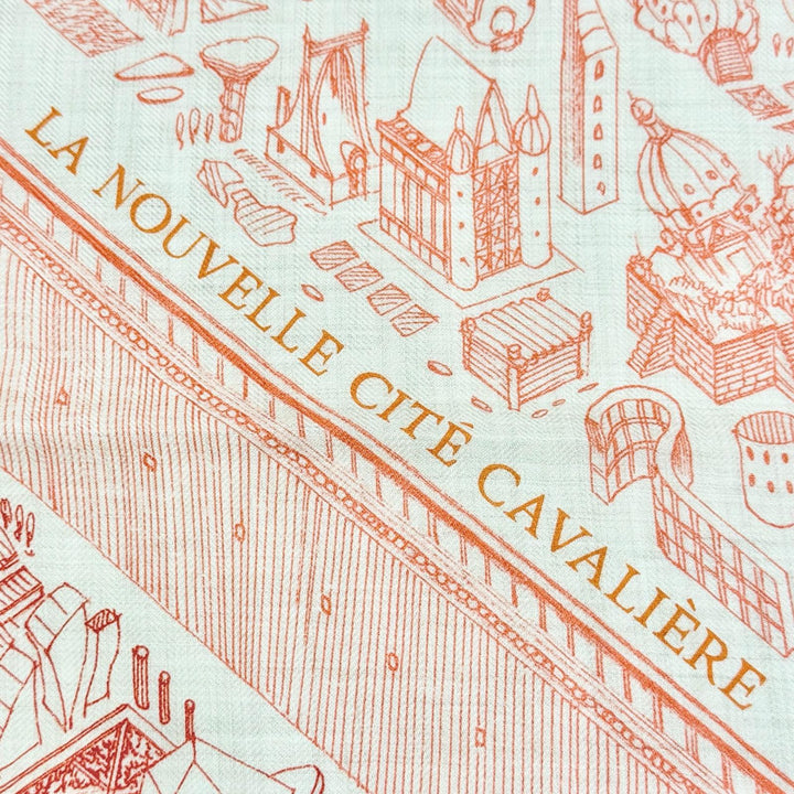 Pristine HERMES scarf Nouvelle Cité Cavallière Caregean cashmere Women