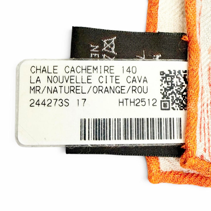 Pristine HERMES scarf Nouvelle Cité Cavallière Caregean cashmere Women