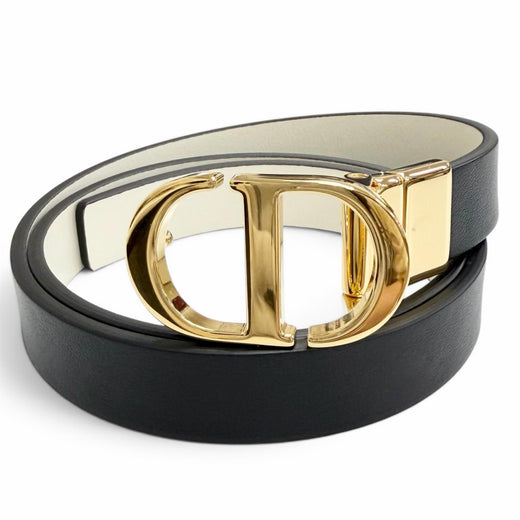 Excellent DIOR belt 30 MONTAIGNE Reversible 0.8"" Leather B0446UWGA