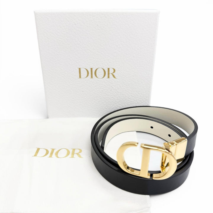 Excellent DIOR belt 30 MONTAIGNE Reversible 0.8"" Leather B0446UWGA