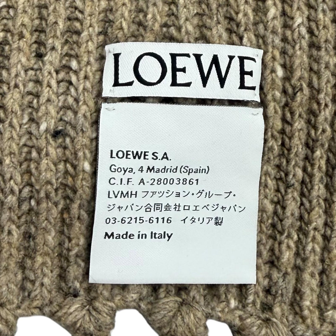Great LOEWE Scarf Brown wool Women FSA8Stainless Steel1X05