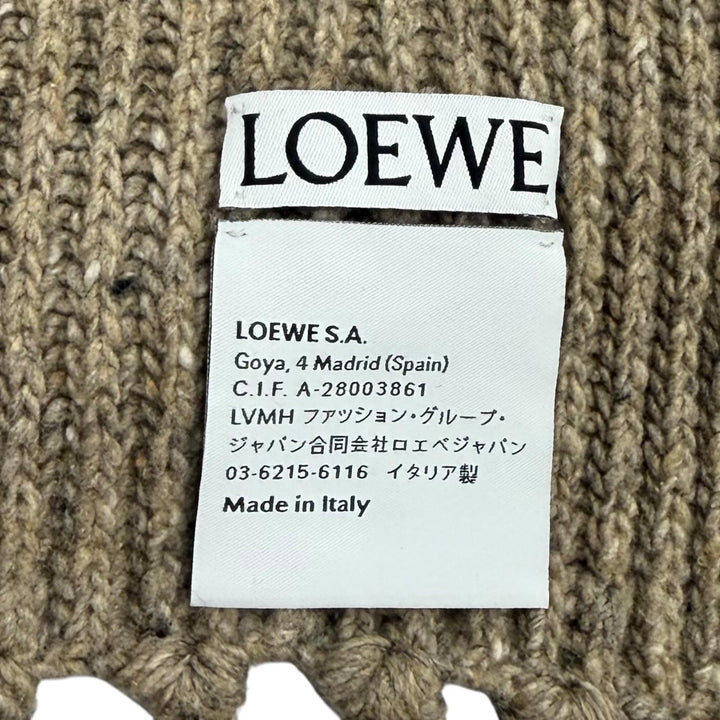 Great LOEWE Scarf Brown wool Women FSA8Stainless Steel1X05