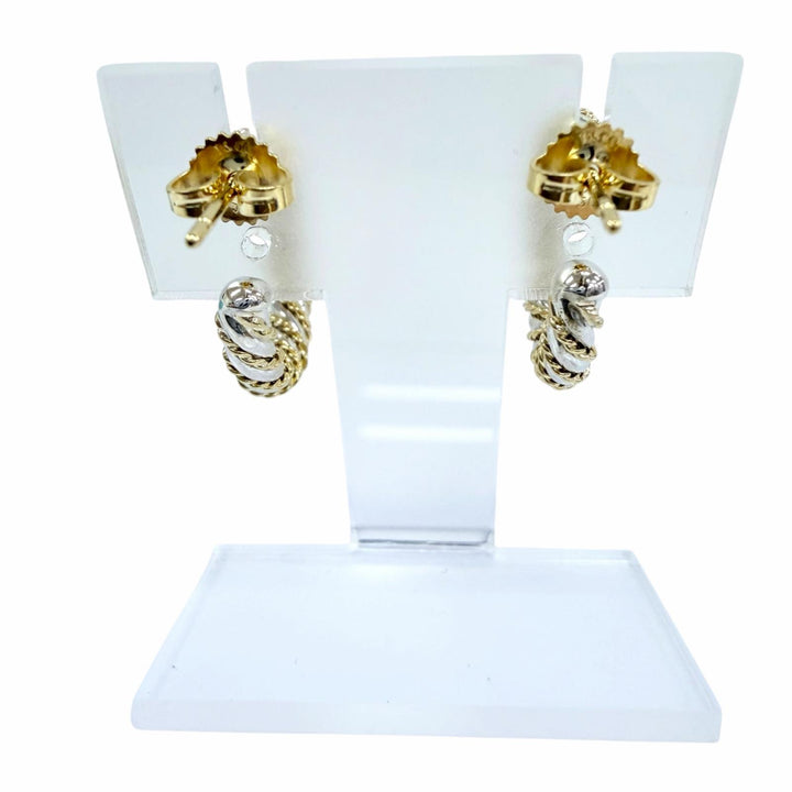 Excellent TIFFANY&Co. Pierce Combo Twist Chain Hoop Yellow Gold 750 Women