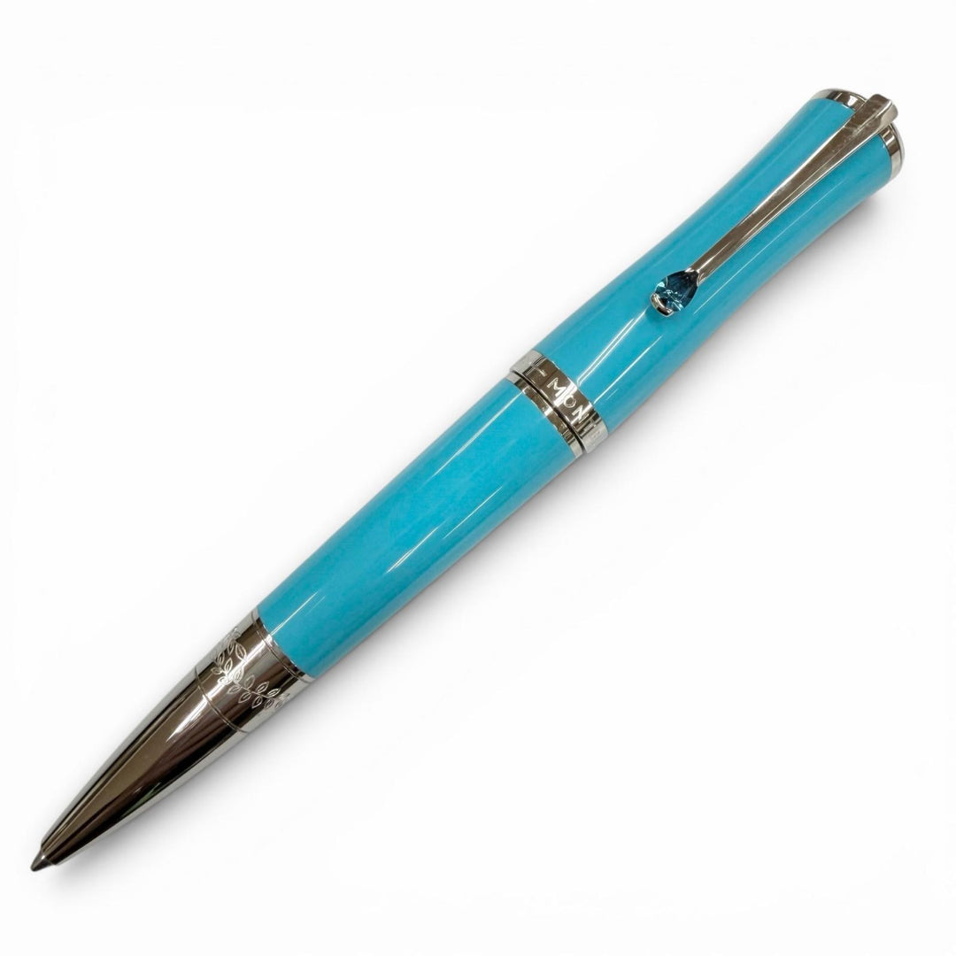 Great MONTBLANC Ballpoint pen Maria Callas Special Edition turquoise blue