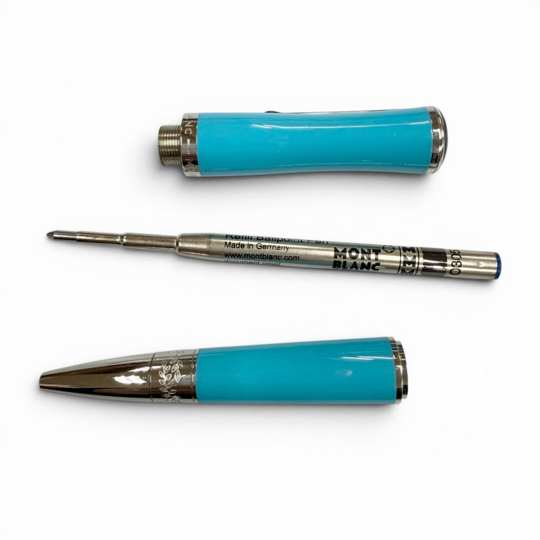 Great MONTBLANC Ballpoint pen Maria Callas Special Edition turquoise blue