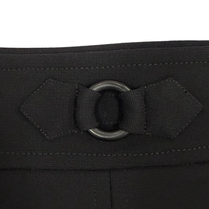 Excellent HERMES flare skirt JUPE TRAPEZE Knee-length, plain black Rayon 36