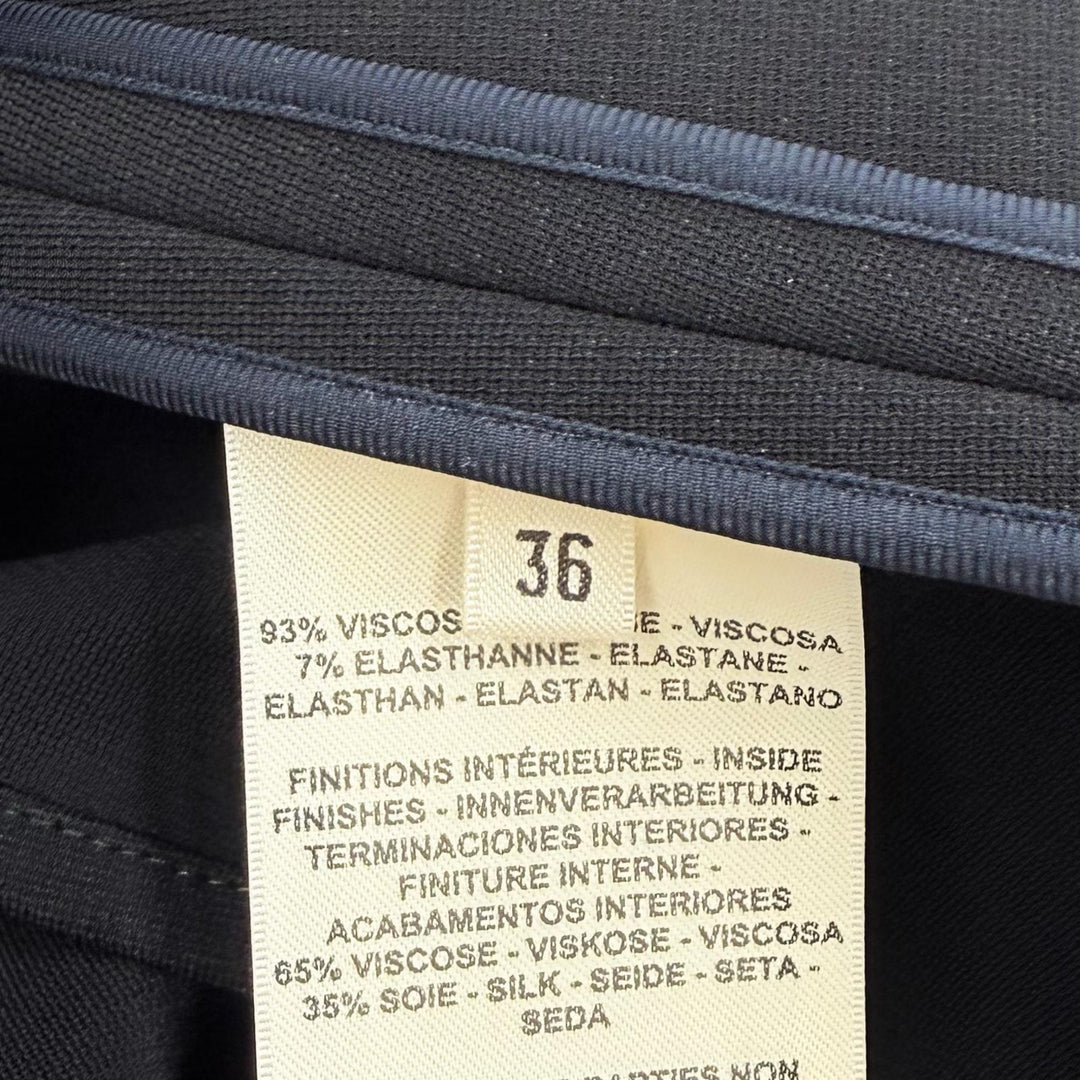 Excellent HERMES flare skirt JUPE TRAPEZE Knee-length, plain black Rayon 36