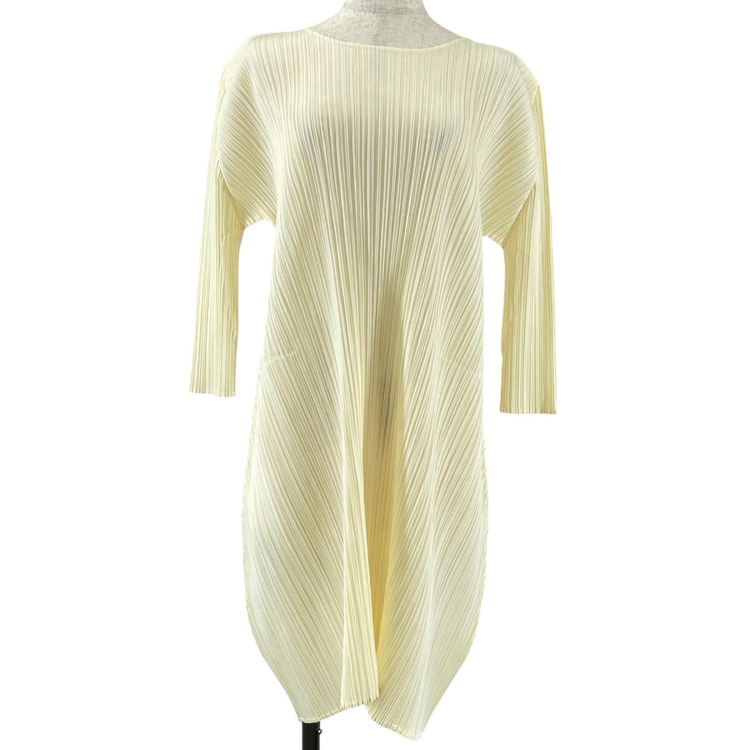 Great PLEATS PLEASE one piece Pleated Ivory polyester Women 2 PP71-JH167
