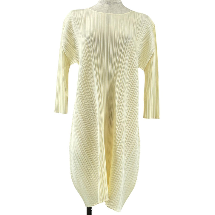 Great PLEATS PLEASE one piece Pleated Ivory polyester Women 2 PP71-JH167