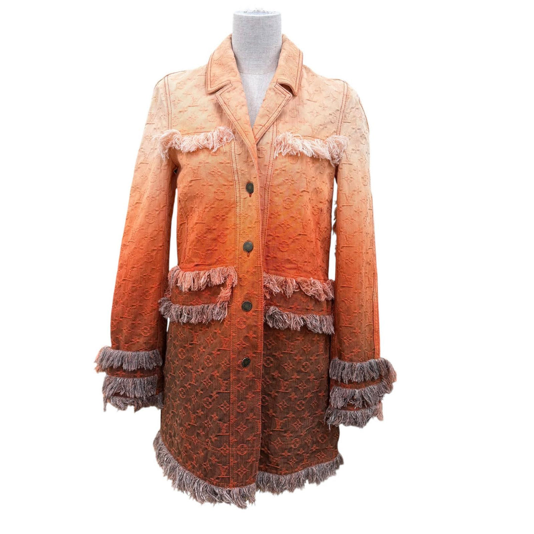 Great LOUIS VUITTON coat Monogram Denim Gradient Orange cotton Women 34