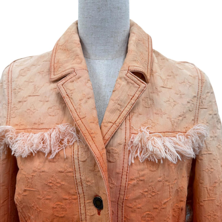 Great LOUIS VUITTON coat Monogram Denim Gradient Orange cotton Women 34