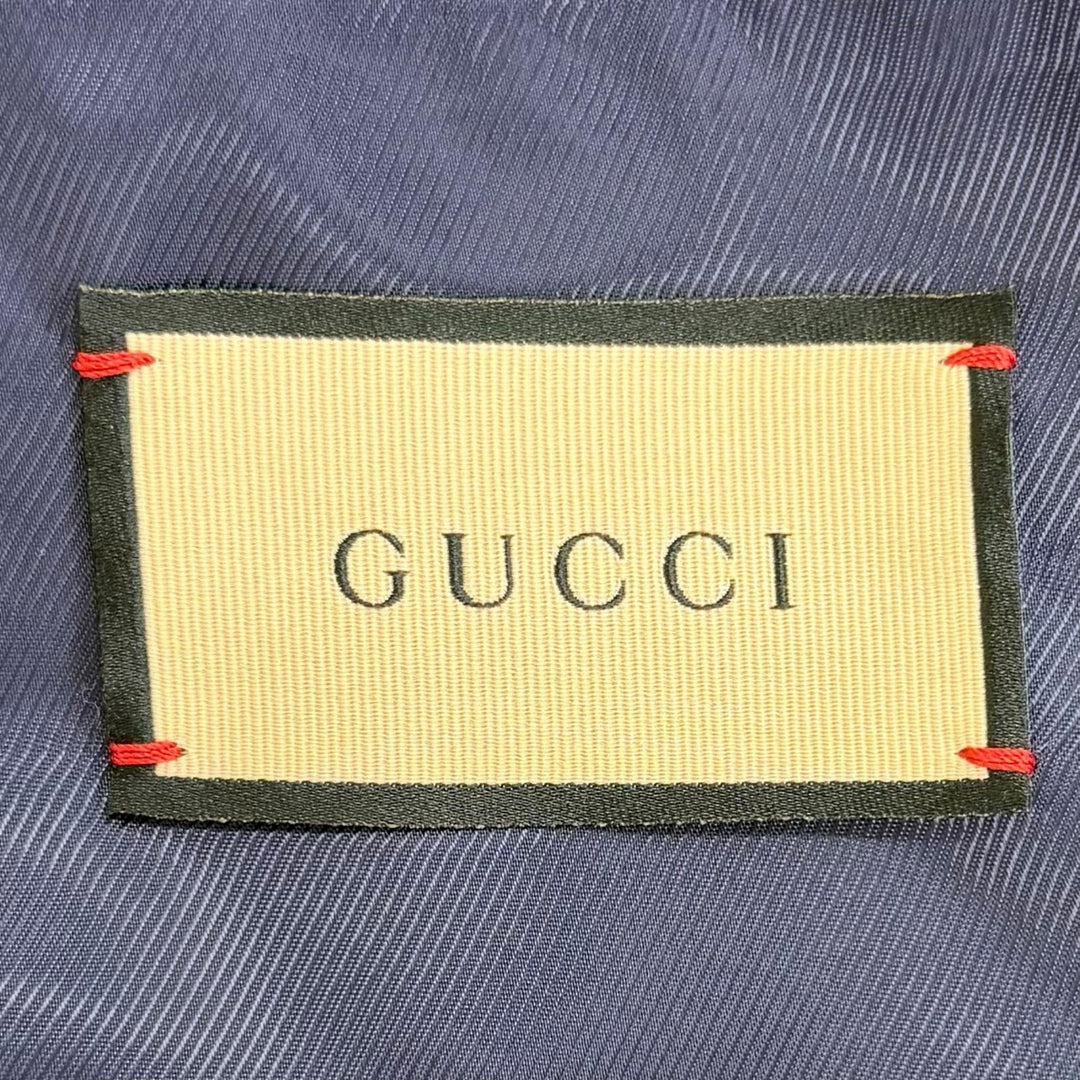 Excellent GUCCI GG logo button, check pattern, collarless tweed jacket 42 674336