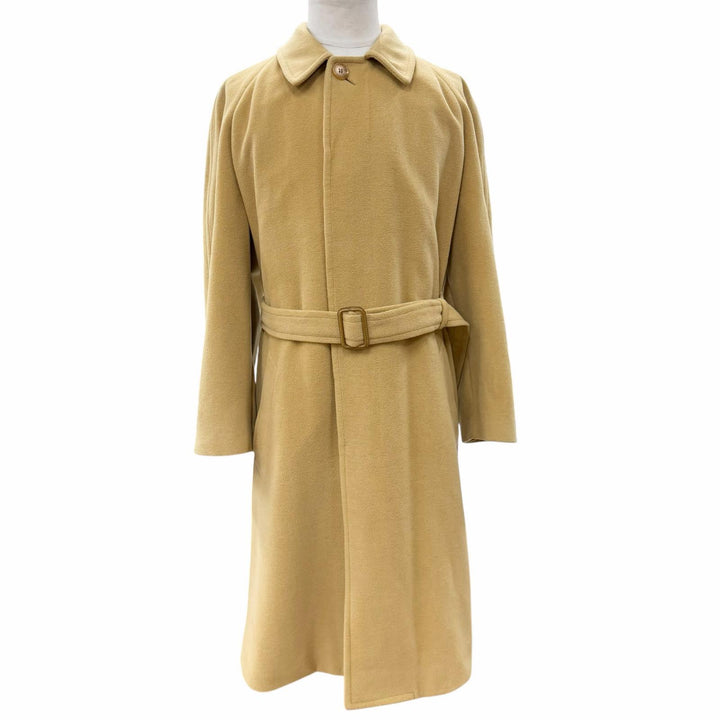 Great HERMES coat Belted, concealed placket mustard cashmere mens