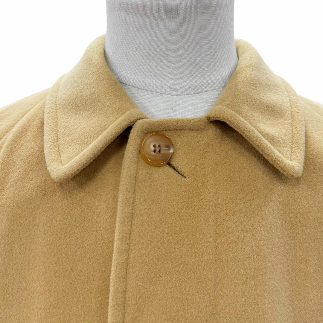Great HERMES coat Belted, concealed placket mustard cashmere mens