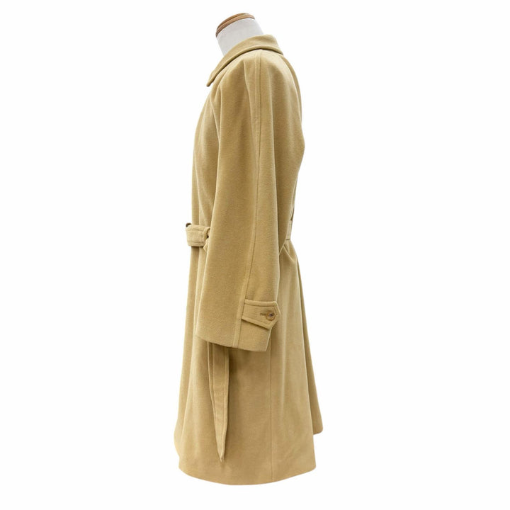 Great HERMES coat Belted, concealed placket mustard cashmere mens