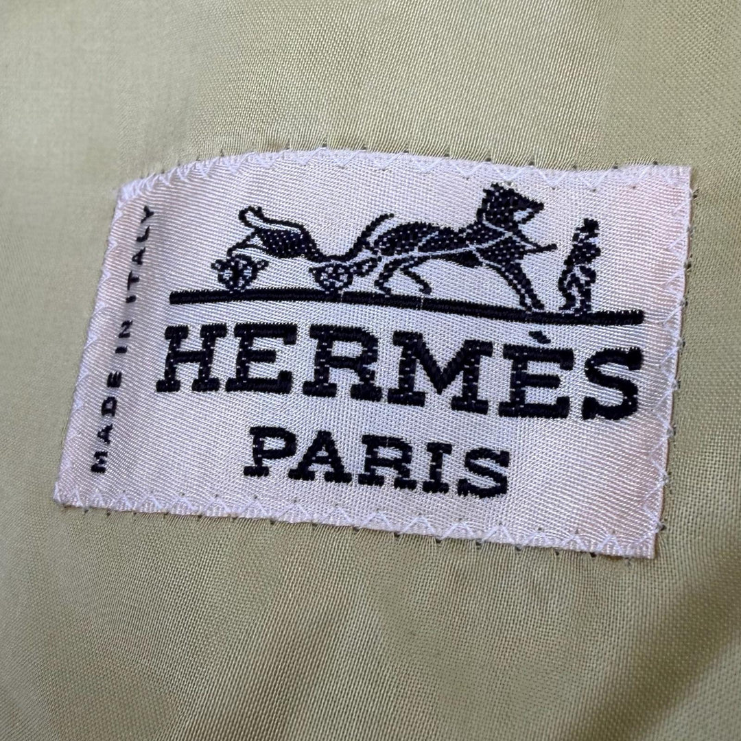Great HERMES coat Belted, concealed placket mustard cashmere mens