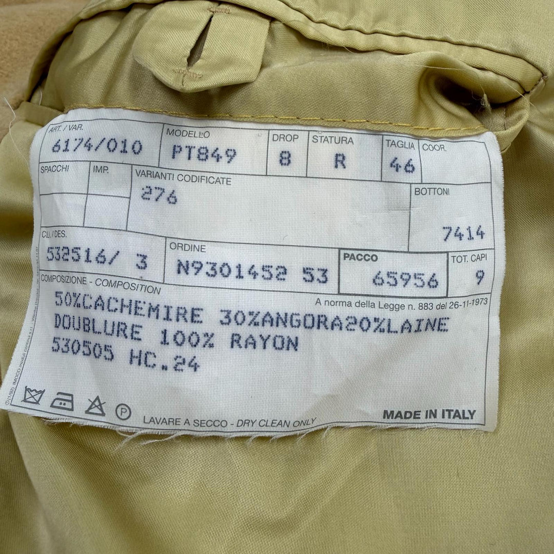 Great HERMES coat Belted, concealed placket mustard cashmere mens