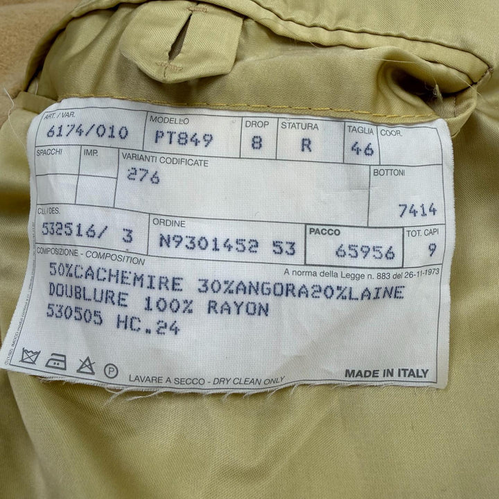 Great HERMES coat Belted, concealed placket mustard cashmere mens