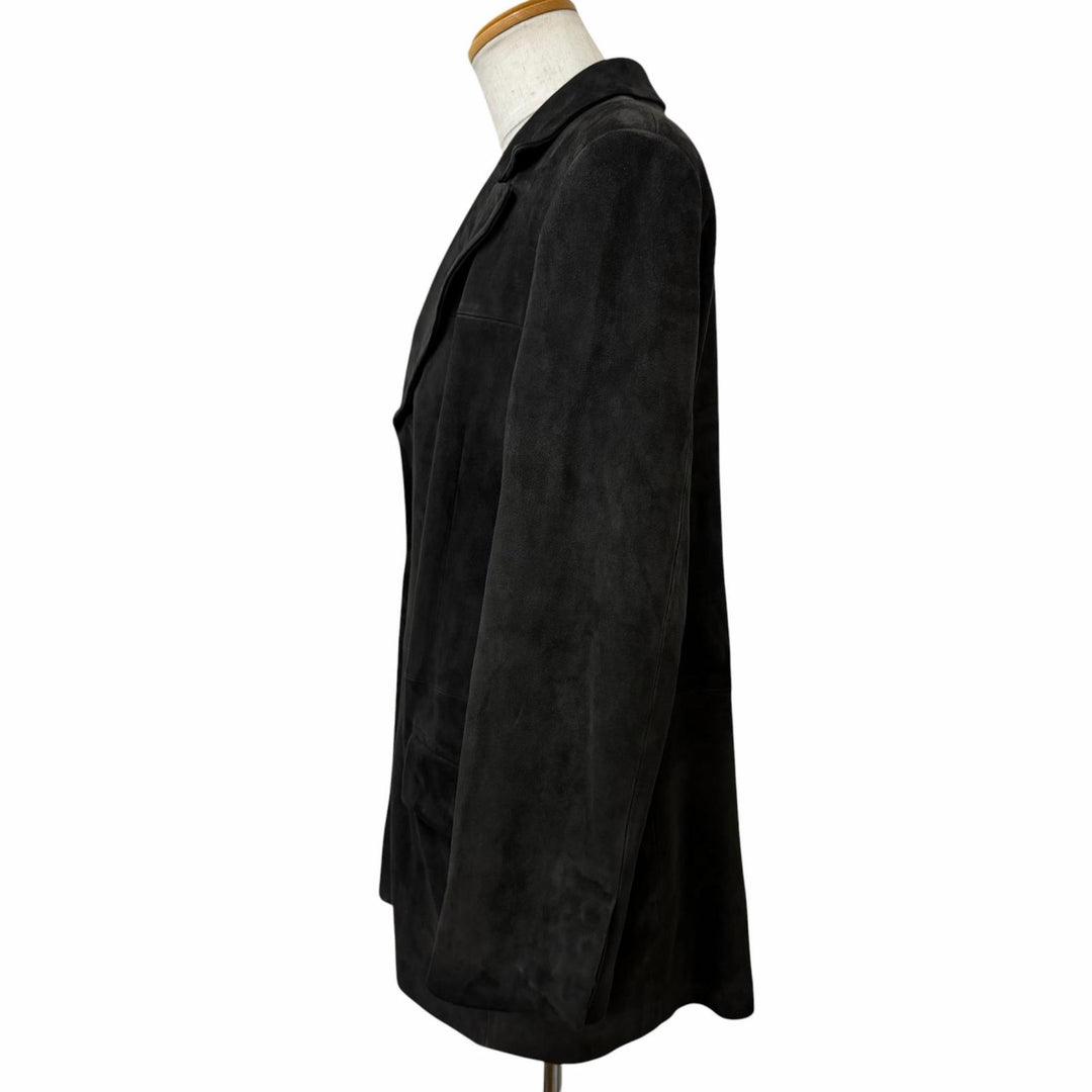 Very Good GUCCI leather jacket black Suede leather mens 52