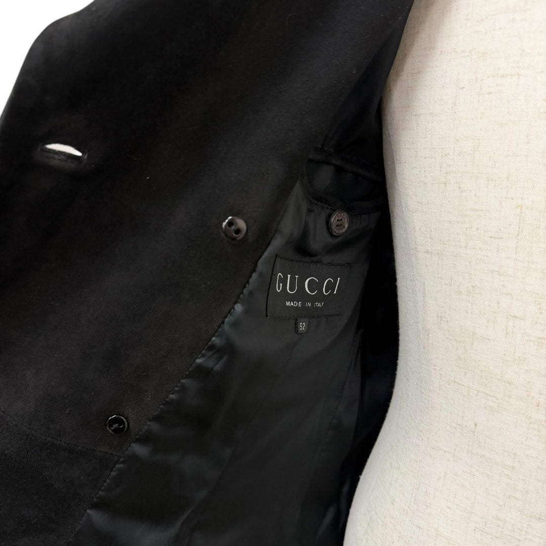 Very Good GUCCI leather jacket black Suede leather mens 52