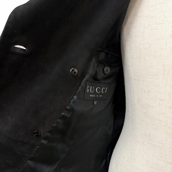 Very Good GUCCI leather jacket black Suede leather mens 52