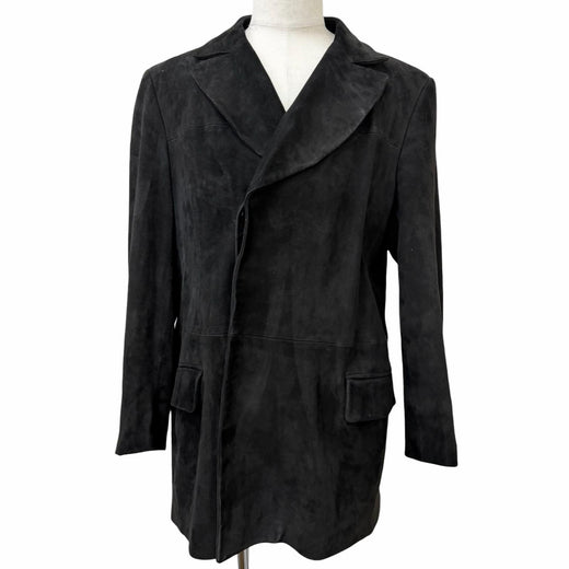Very Good GUCCI leather jacket black Suede leather mens 52