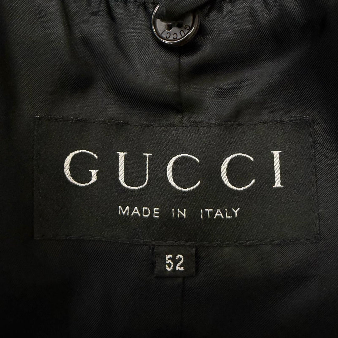 Very Good GUCCI leather jacket black Suede leather mens 52