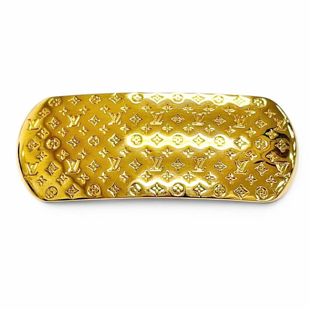 Excellent LOUIS VUITTON Valletta barrette nanogram Hair accessories gold M80277