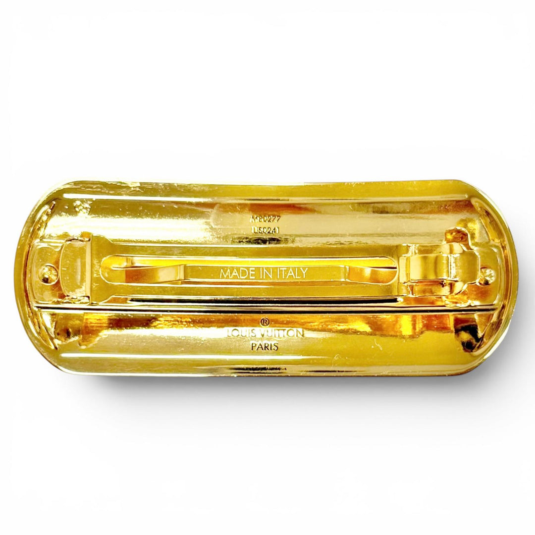 Excellent LOUIS VUITTON Valletta barrette nanogram Hair accessories gold M80277