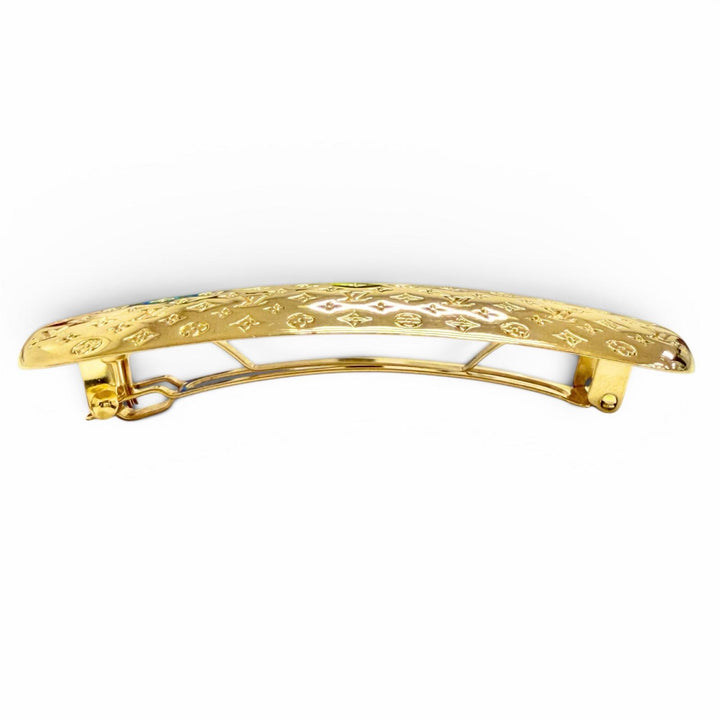 Excellent LOUIS VUITTON Valletta barrette nanogram Hair accessories gold M80277