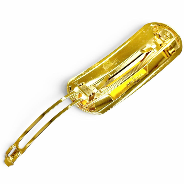 Excellent LOUIS VUITTON Valletta barrette nanogram Hair accessories gold M80277