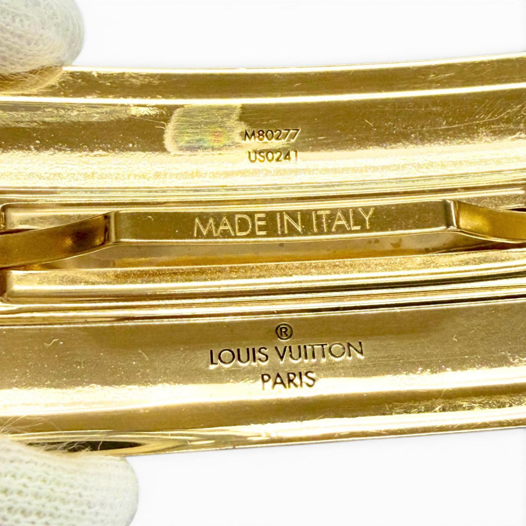 Excellent LOUIS VUITTON Valletta barrette nanogram Hair accessories gold M80277