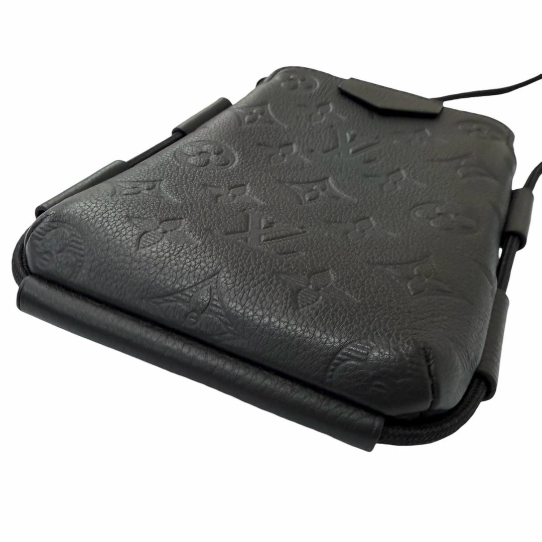 Excellent LOUIS VUITTON Monogram Shadow Lace-Up Leather Pouch