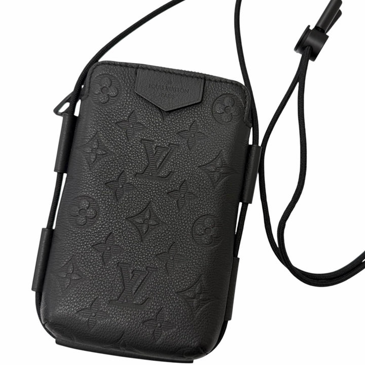 Excellent LOUIS VUITTON Monogram Shadow Lace-Up Leather Pouch