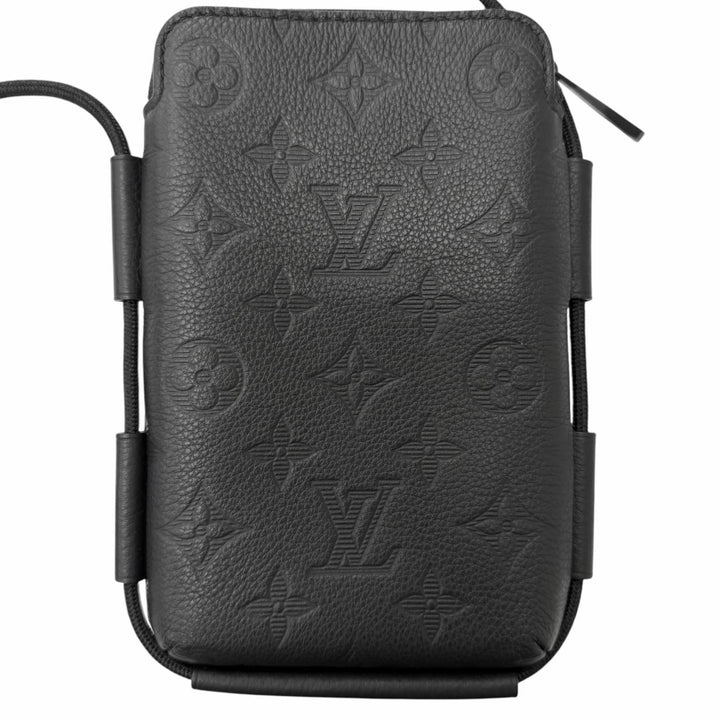 Excellent LOUIS VUITTON Monogram Shadow Lace-Up Leather Pouch